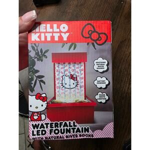 Hello Kitty Waterfall LED Fountain W/ Natural River Rocks Battery Powered Warm W